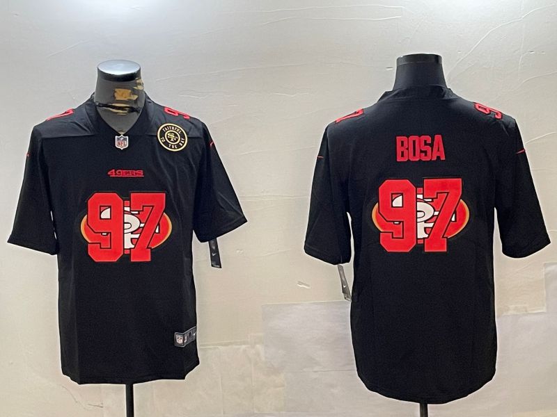Men San Francisco 49ers 97 Bosa Black Fashion 2024 Nike Limited NFL Jersey style 5
